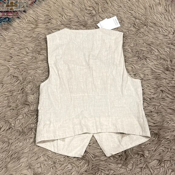 & Other Stories linen mix vest in beige size 10 NEW - Picture 6 of 6